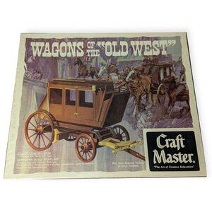 Vtg 1960s Craft Master Wagons of the Old West Stage Coach Wood Model Kit Unbuilt